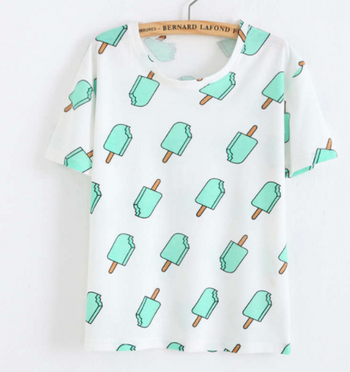 Printing Fruit Cartoon Pattern T-shirt