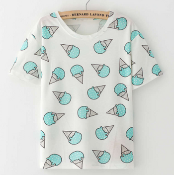 Printing Fruit Cartoon Pattern T-shirt
