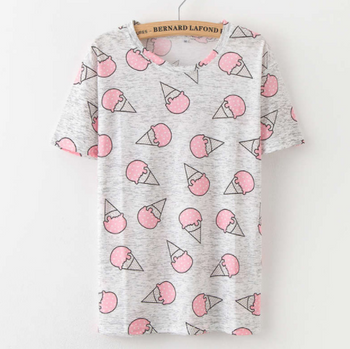 Printing Fruit Cartoon Pattern T-shirt