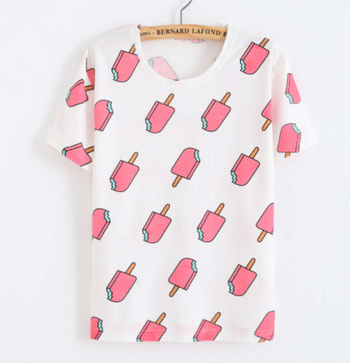 Printing Fruit Cartoon Pattern T-shirt