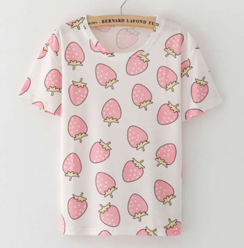 Printing Fruit Cartoon Pattern T-shirt
