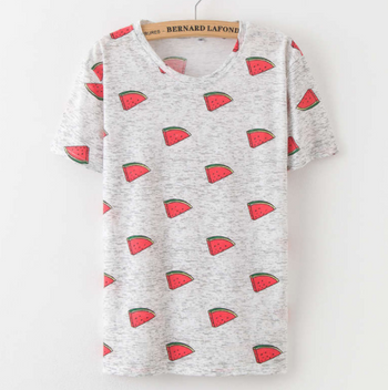 Printing Fruit Cartoon Pattern T-shirt