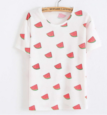 Printing Fruit Cartoon Pattern T-shirt