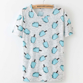 Printing Fruit Cartoon Pattern T-shirt