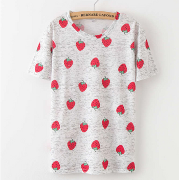 Printing Fruit Cartoon Pattern T-shirt