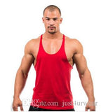 Candy Color Tank Tops Men Summer GYM Fitness Casual Loose Athletic Vests Sleeveless Tanks Tee - unitedstatesgoods