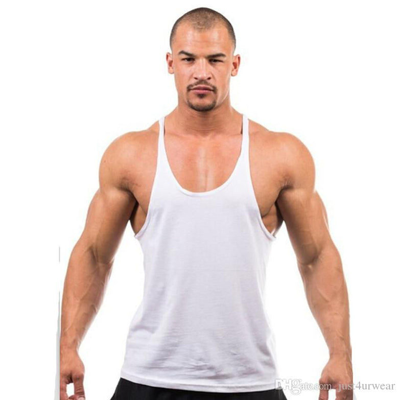Candy Color Tank Tops Men Summer GYM Fitness Casual Loose Athletic Vests Sleeveless Tanks Tee - unitedstatesgoods