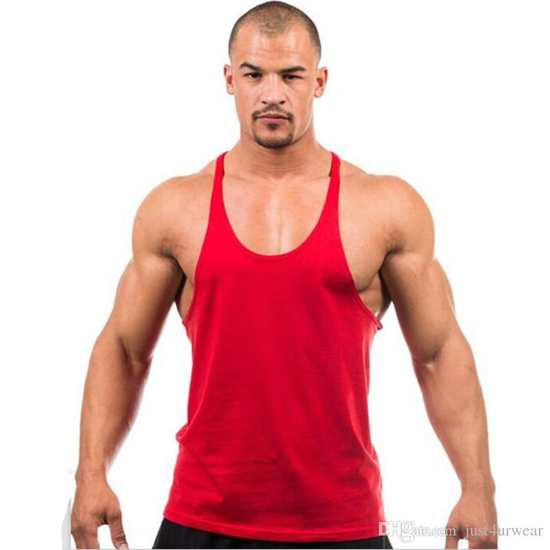 Candy Color Tank Tops Men Summer GYM Fitness Casual Loose Athletic Vests Sleeveless Tanks Tee - unitedstatesgoods