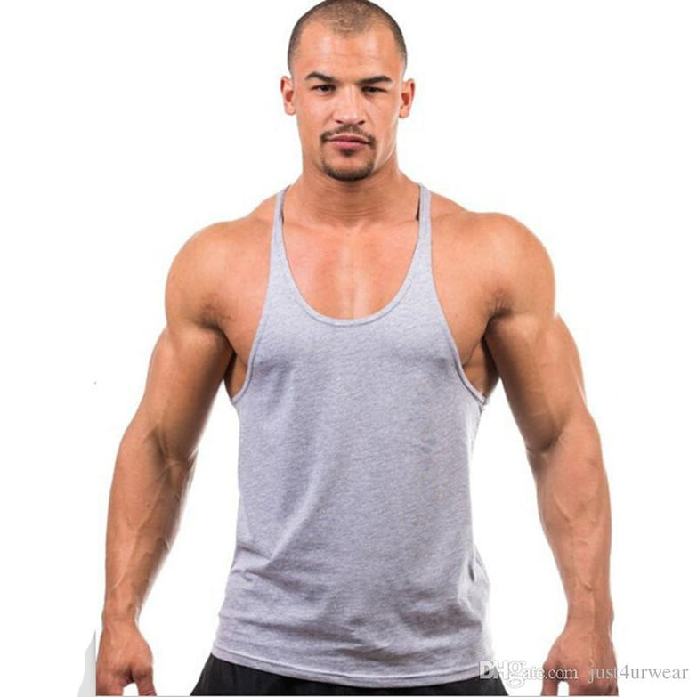 Candy Color Tank Tops Men Summer GYM Fitness Casual Loose Athletic Vests Sleeveless Tanks Tee - unitedstatesgoods