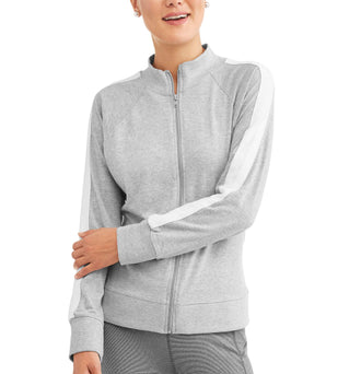 Women's Athleisure Essential Athletic Stripe Mockneck Jacket - unitedstatesgoods