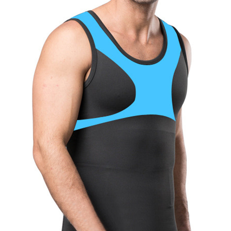 Men Elastic Gym Breathable Sport Compression O Neck Tank Top - unitedstatesgoods