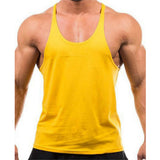 Men Summer Cotton Plain Gym Tank Top Sleeveless T-shirt Workout Bodybuilding Singlet - unitedstatesgoods