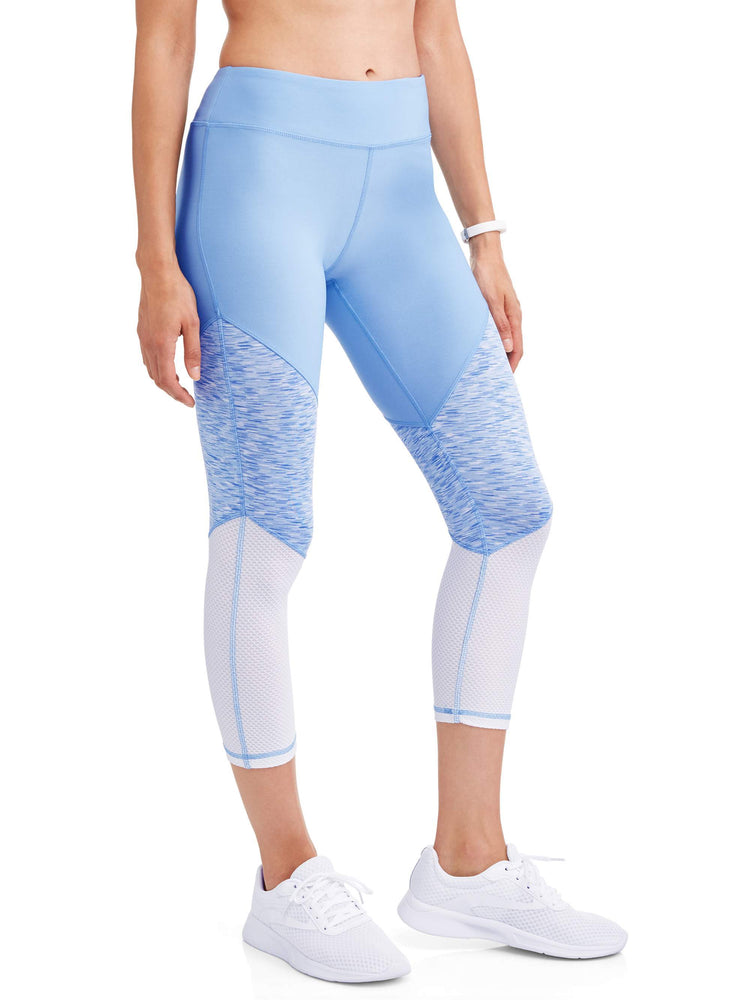 N.Y.L. Sport Women's Ombre Spacedye Mesh Performance Capri Legging - unitedstatesgoods