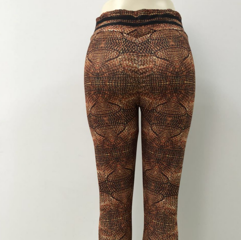 Wool printed yoga leggings