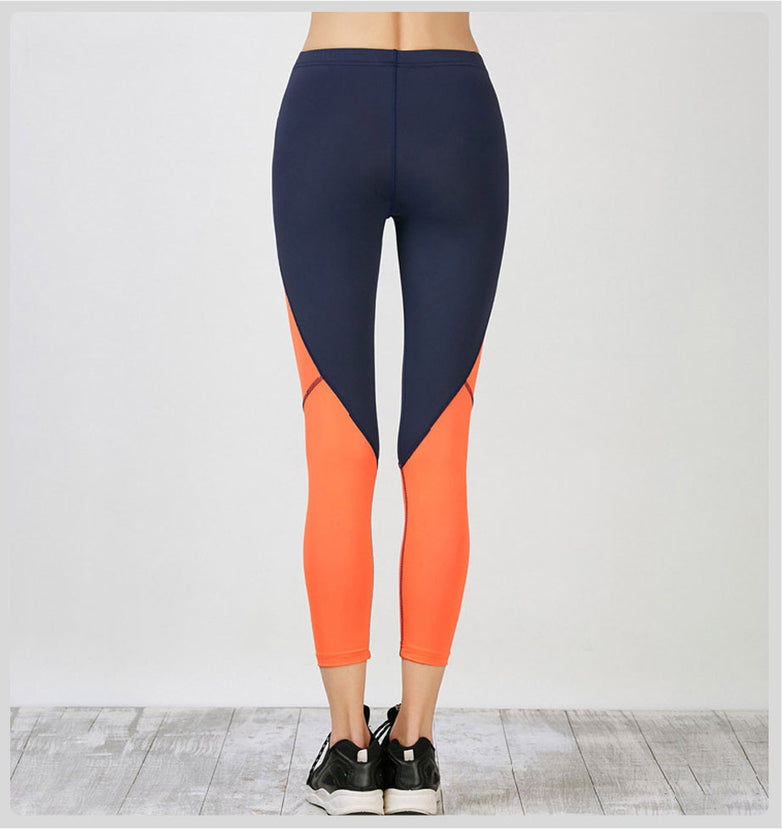 Contrast stitching yoga leggings