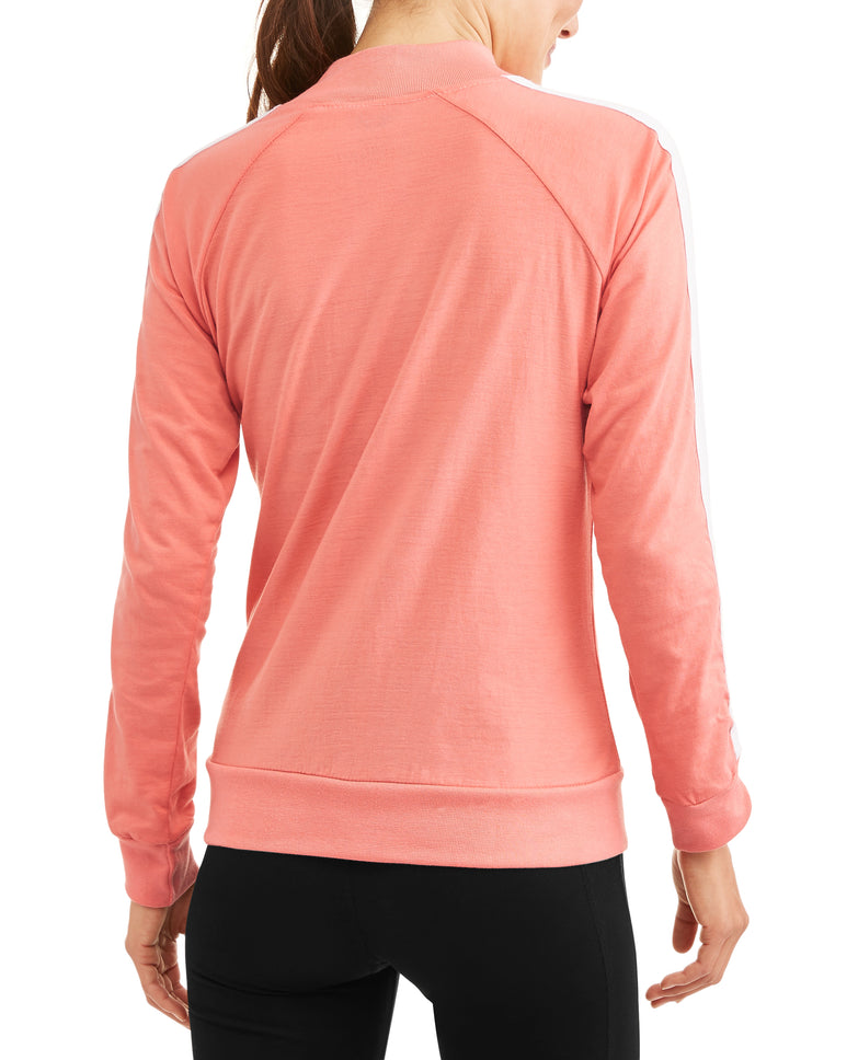 Women's Athleisure Essential Athletic Stripe Mockneck Jacket - unitedstatesgoods