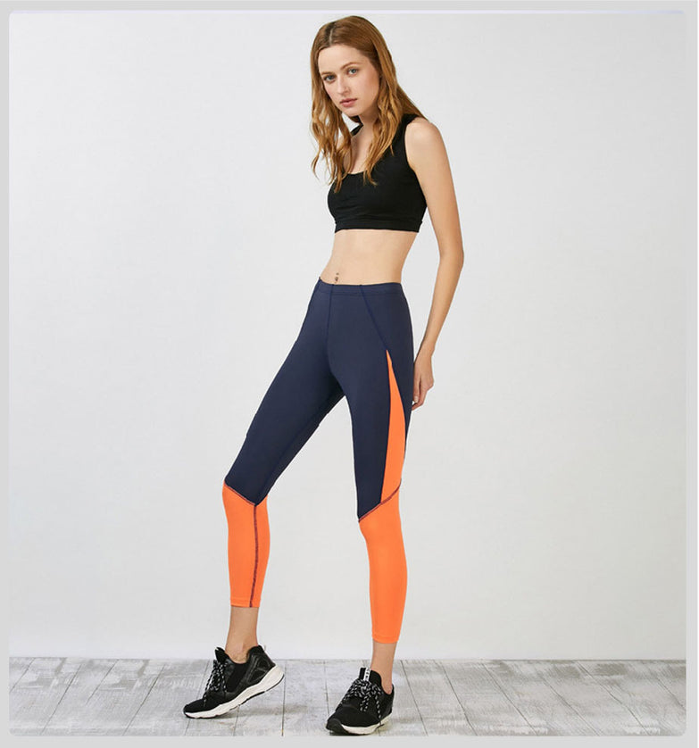 Contrast stitching yoga leggings