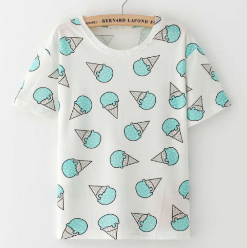 Printing  Fruit Cartoon Pattern T-shirt