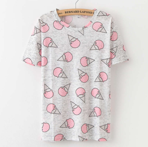 Printing  Fruit Cartoon Pattern T-shirt