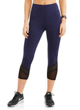 Women's Mixed Mesh Performance Capri Legging - unitedstatesgoods