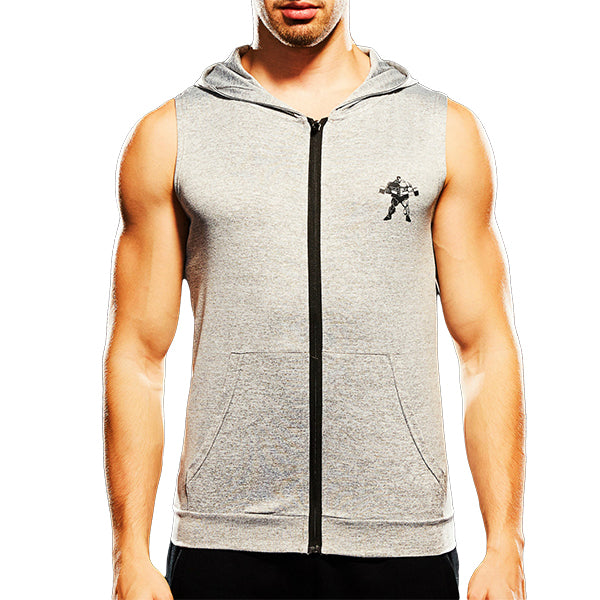 Mens Fashion Zip Up Fitness Running Hooded Vest - unitedstatesgoods