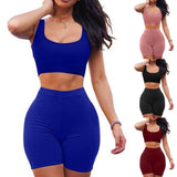 2 Piece Set Women Yoga Summer Women's Two Piece Dress Crop Top Skirt Set Sleeveless Outfits Summer Clothes For Women Sleeveless - unitedstatesgoods