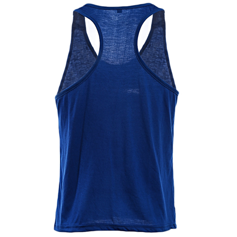 Active Scoop Collar Printed Cotton Blend Racerback Gym Tank for Men - unitedstatesgoods