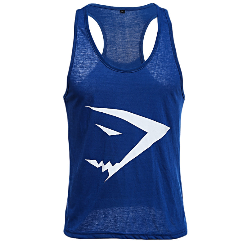 Active Scoop Collar Printed Cotton Blend Racerback Gym Tank for Men - unitedstatesgoods