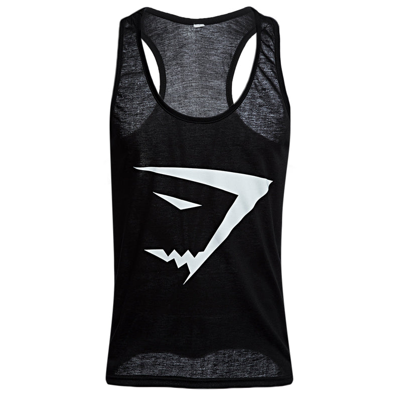 Active Scoop Collar Printed Cotton Blend Racerback Gym Tank for Men - unitedstatesgoods