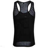 Active Scoop Collar Printed Cotton Blend Racerback Gym Tank for Men - unitedstatesgoods