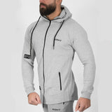 2018 Autumn New Men zipper Hoodies Fashion Casual Gyms Fitness Hooded Jacket Male Cotton Sweatshirts Sportswear Clothing Tops - unitedstatesgoods