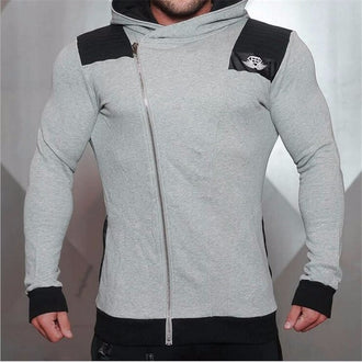 2018 Fashion Cotton Hoodies Men Fitness Hip Hop Mens Brand Solid Hooded Zipper Hoodie Cardigan Sweatshirt Slim Fit Men Hoody - unitedstatesgoods