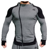 2018 Fashion Cotton Hoodies Men Fitness Hip Hop Mens Brand Solid Hooded Zipper Hoodie Cardigan Sweatshirt Slim Fit Men Hoody - unitedstatesgoods