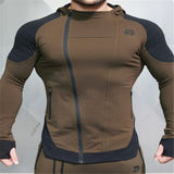 2018 Fashion Cotton Hoodies Men Fitness Hip Hop Mens Brand Solid Hooded Zipper Hoodie Cardigan Sweatshirt Slim Fit Men Hoody - unitedstatesgoods