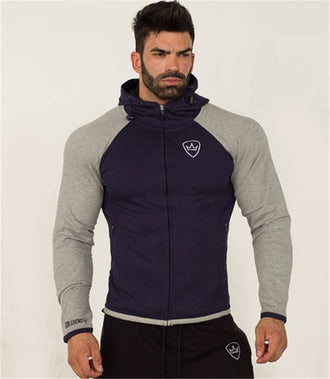 2018 Men gyms Hoodies Brand Clothing Men Hoody Zipper Casual Sweatshirt Muscle Men's Slim Fit Fitness hooded Jackets - unitedstatesgoods