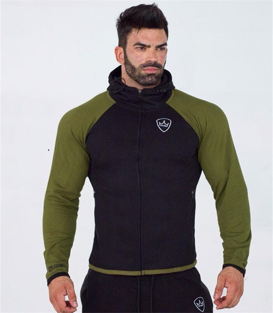 2018 Men gyms Hoodies Brand Clothing Men Hoody Zipper Casual Sweatshirt Muscle Men's Slim Fit Fitness hooded Jackets - unitedstatesgoods