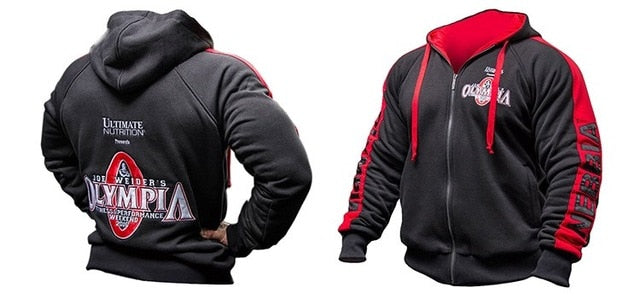 2018 OLYMPIA Mens zipper Hoodies Fashion Casual male gyms fitness Bodybuilding cotton Sweatshirt sportswear Brand top coat - unitedstatesgoods