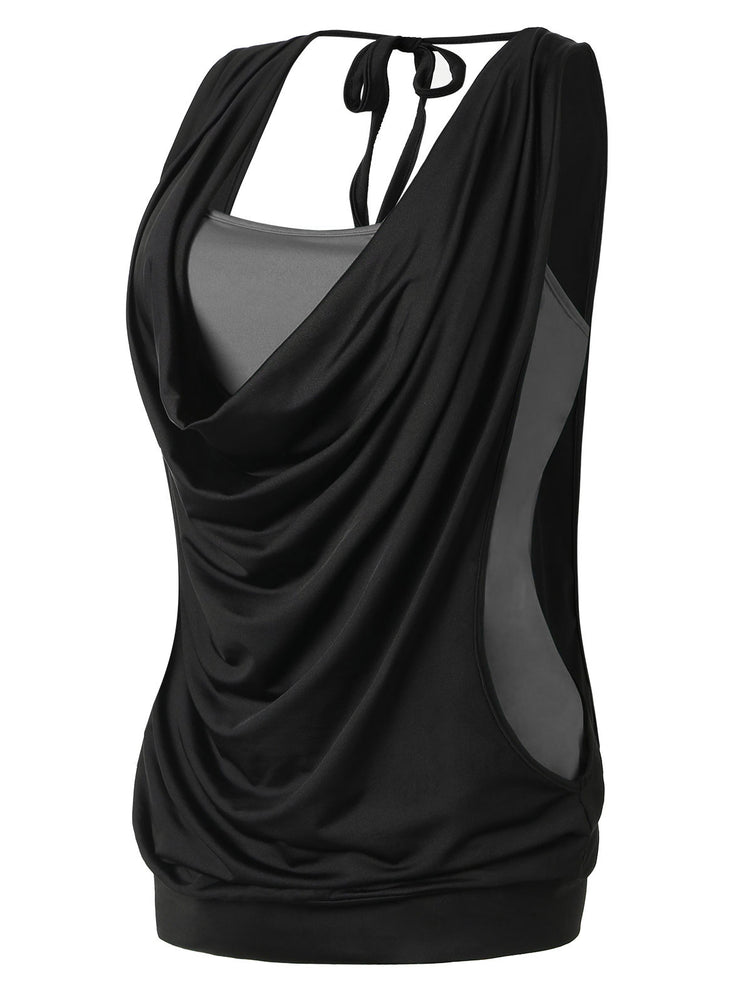 Plus Size Draped Neck 2 in 1 Tank Top - unitedstatesgoods