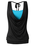 Plus Size Draped Neck 2 in 1 Tank Top - unitedstatesgoods