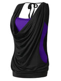 Plus Size Draped Neck 2 in 1 Tank Top - unitedstatesgoods