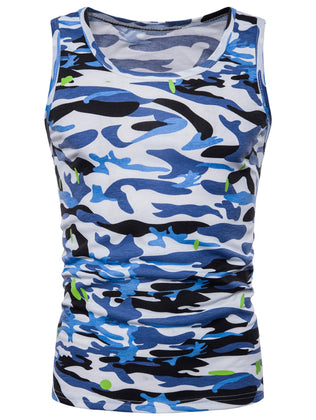 Round Neck Camo Tank Top - unitedstatesgoods