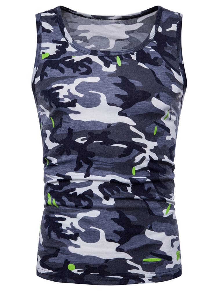 Round Neck Camo Tank Top - unitedstatesgoods