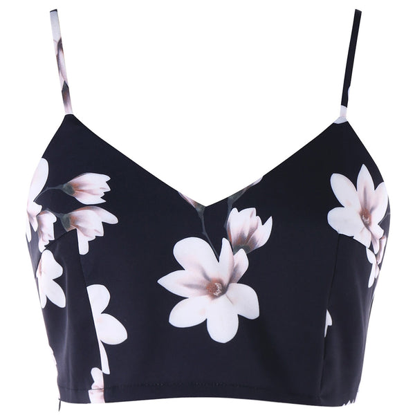 Floral Print Crop Slip Top - unitedstatesgoods