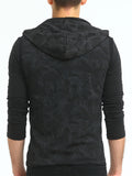 Hooded Camo Print Zip Up Tank Top - unitedstatesgoods