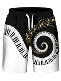 Piano Key Printed Sleeveless Hoodies Tank Top and Shorts - unitedstatesgoods