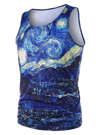 3D Starry Sky Print Tank Top - unitedstatesgoods