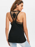 Lace Crochet Cut Out Tank Top - unitedstatesgoods