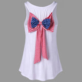 Bowknot Embellished American Flag Tank Top - unitedstatesgoods