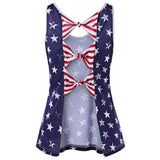 American Flag Backless Tank Top with Bowknot - unitedstatesgoods