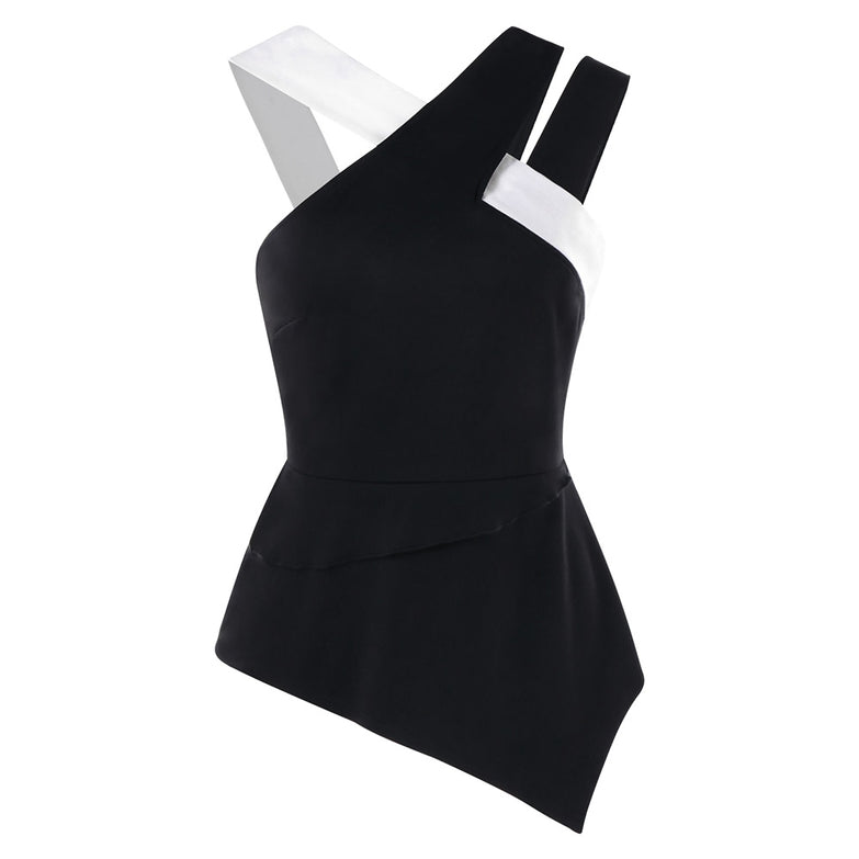 Back Zip Asymmetrical Flare Tank Top - unitedstatesgoods